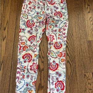 Anthropologie White Floral Denim